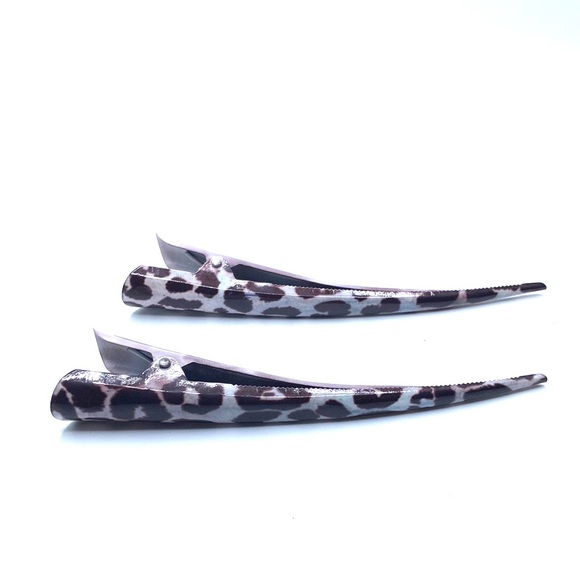 Animal Print Updo Hair Clips Set Of 2 Gray - Picture 3 of 3
